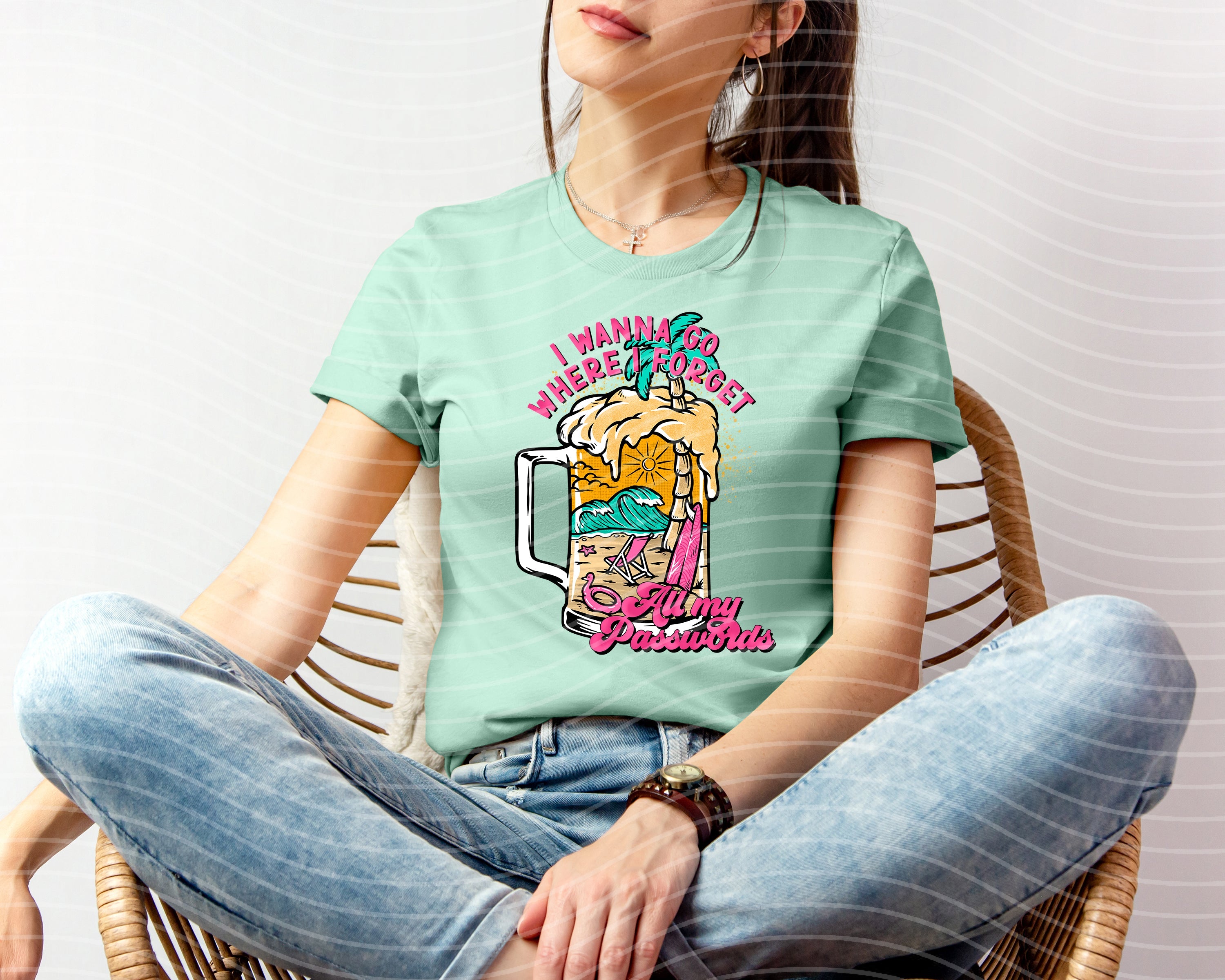 I Wanna Go Where I Forget All My Passwords Graphic Tee