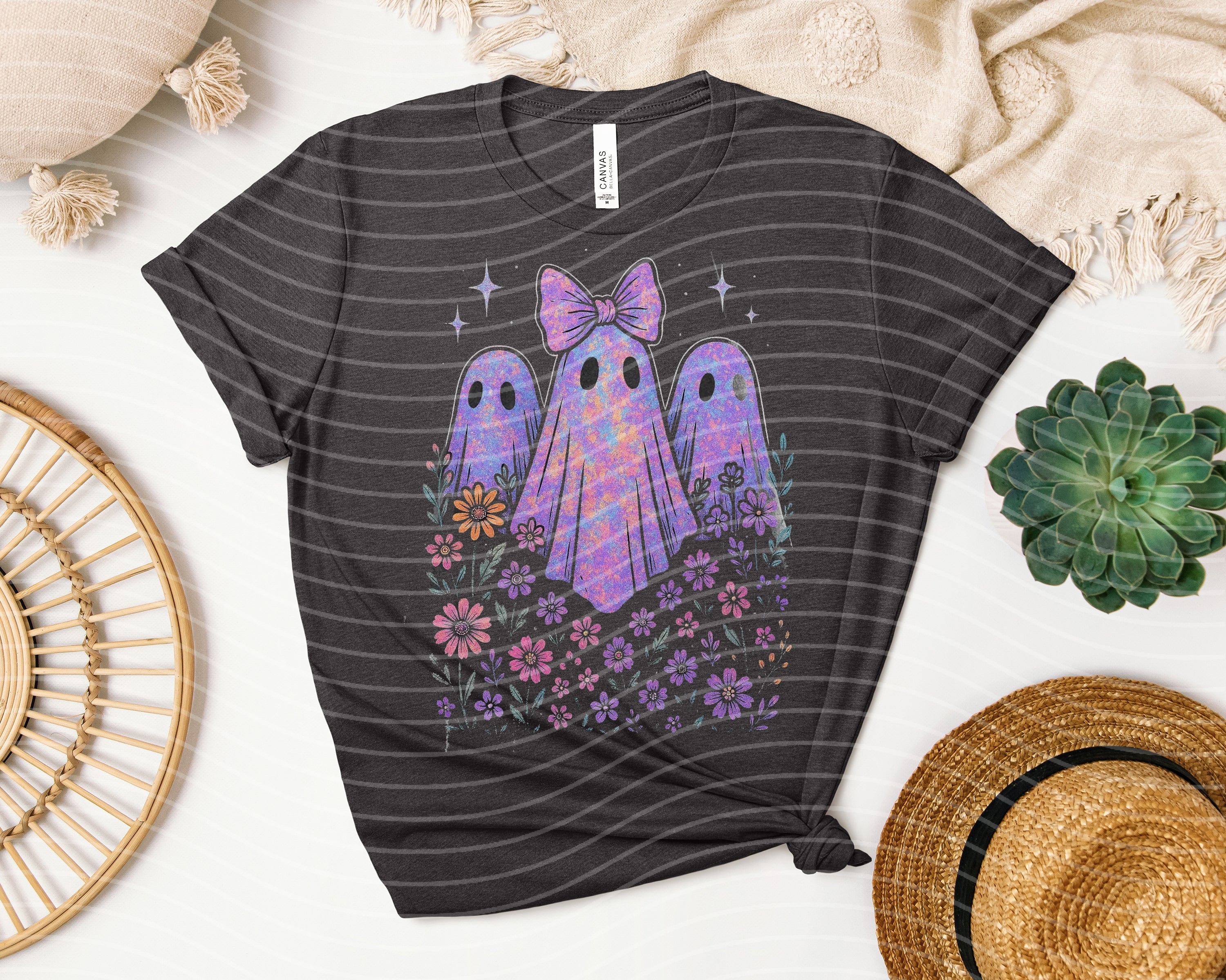 Iridescent Floral Ghosts Graphic Tee