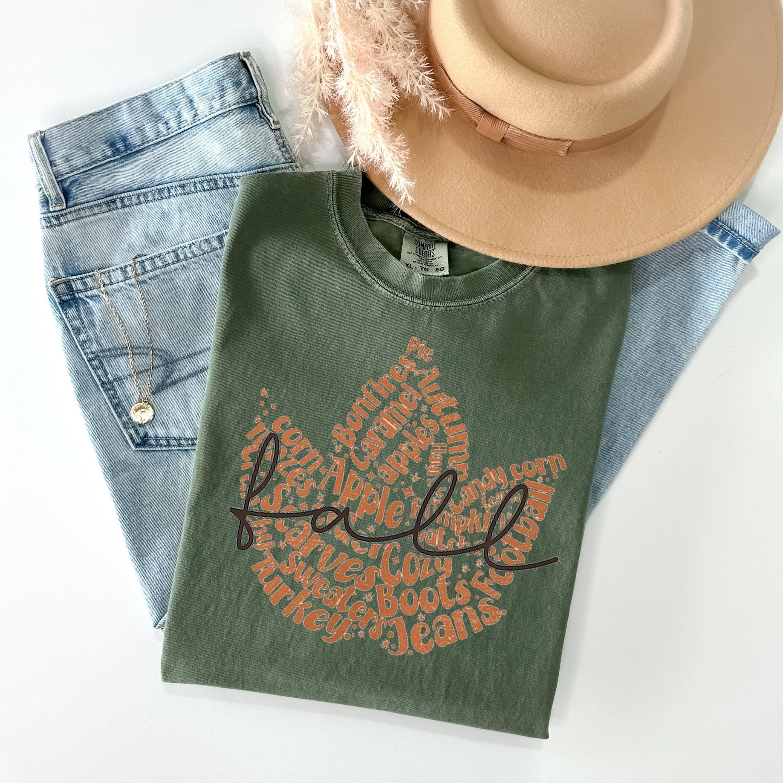 Fall Word Art Graphic Tee