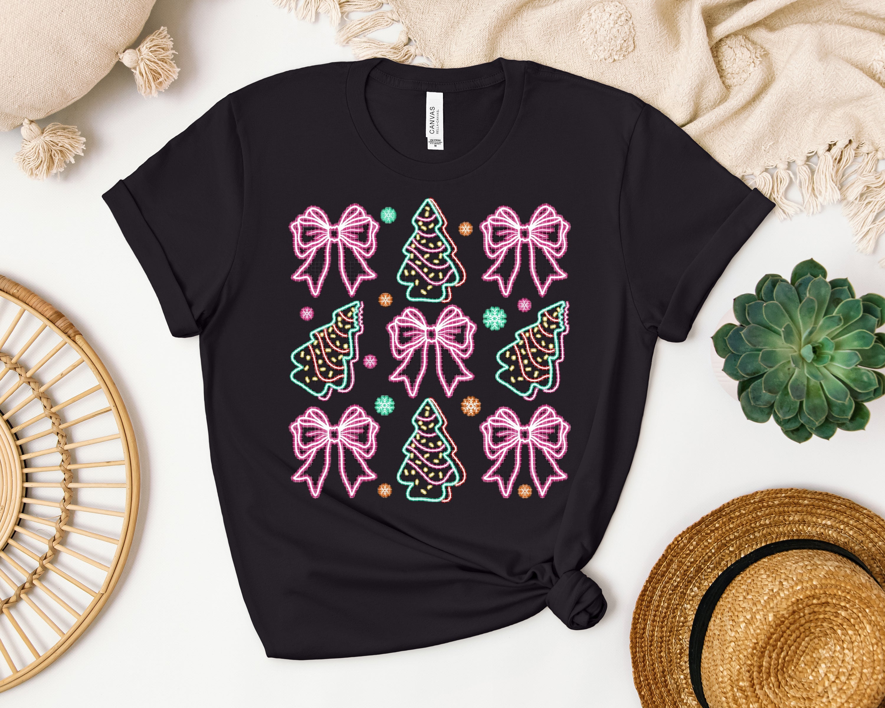 Neon Christmas Cakes Graphic Tee