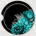Car Coaster Set - Turquoise Floral