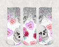 Valentine Skulls 20 oz Skinny Tumbler