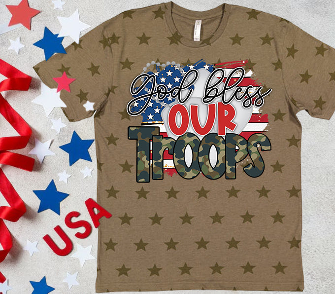 God Bless Our Troops Graphic Tee