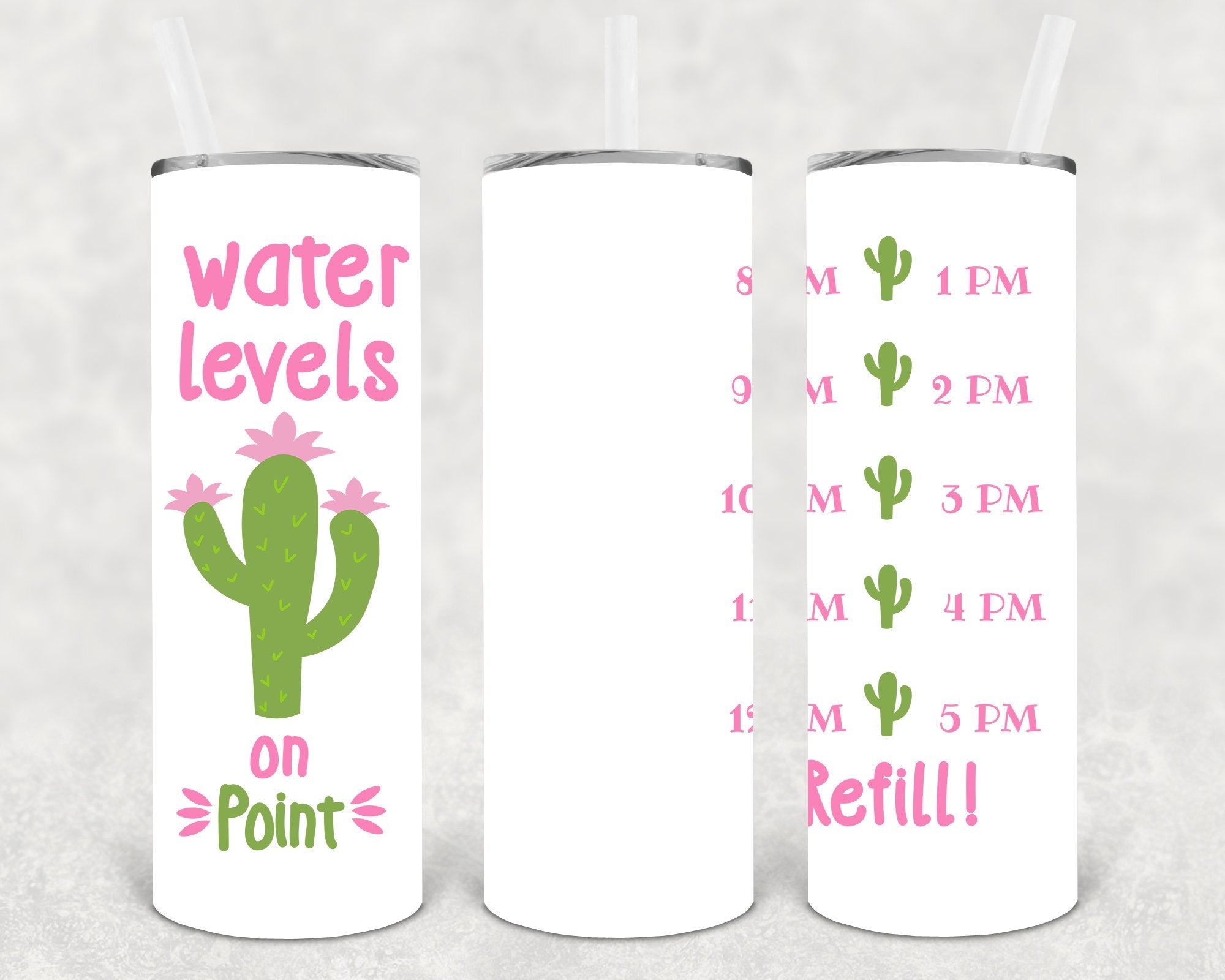 Water Levels on Point 20 oz Skinny Tumbler