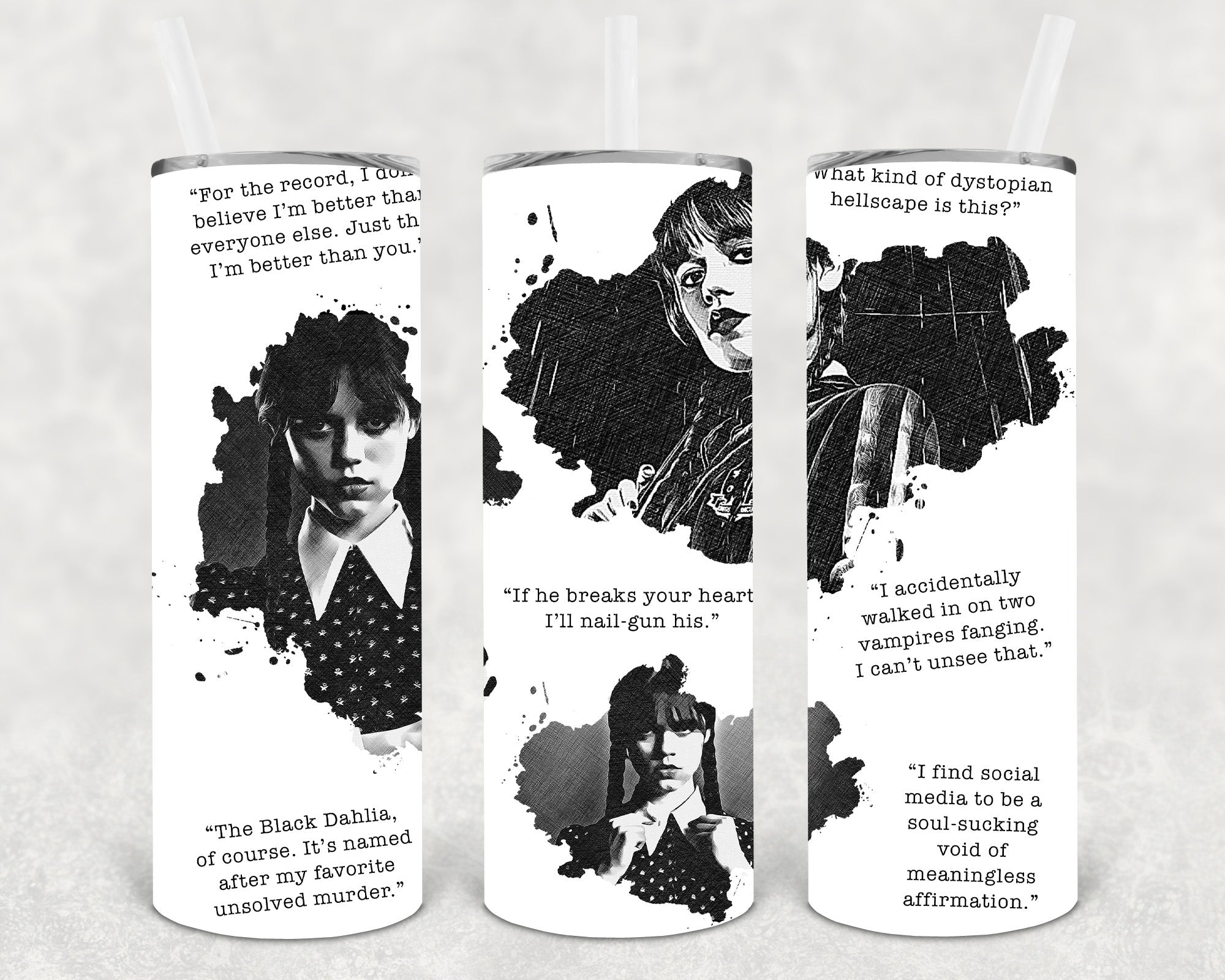 Wednesday Quotes 20 oz Skinny Tumbler