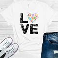 Love Autism Awareness Heart Graphic Tee