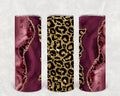 Burgundy and Gold Leopard 20 oz Skinny Tumbler