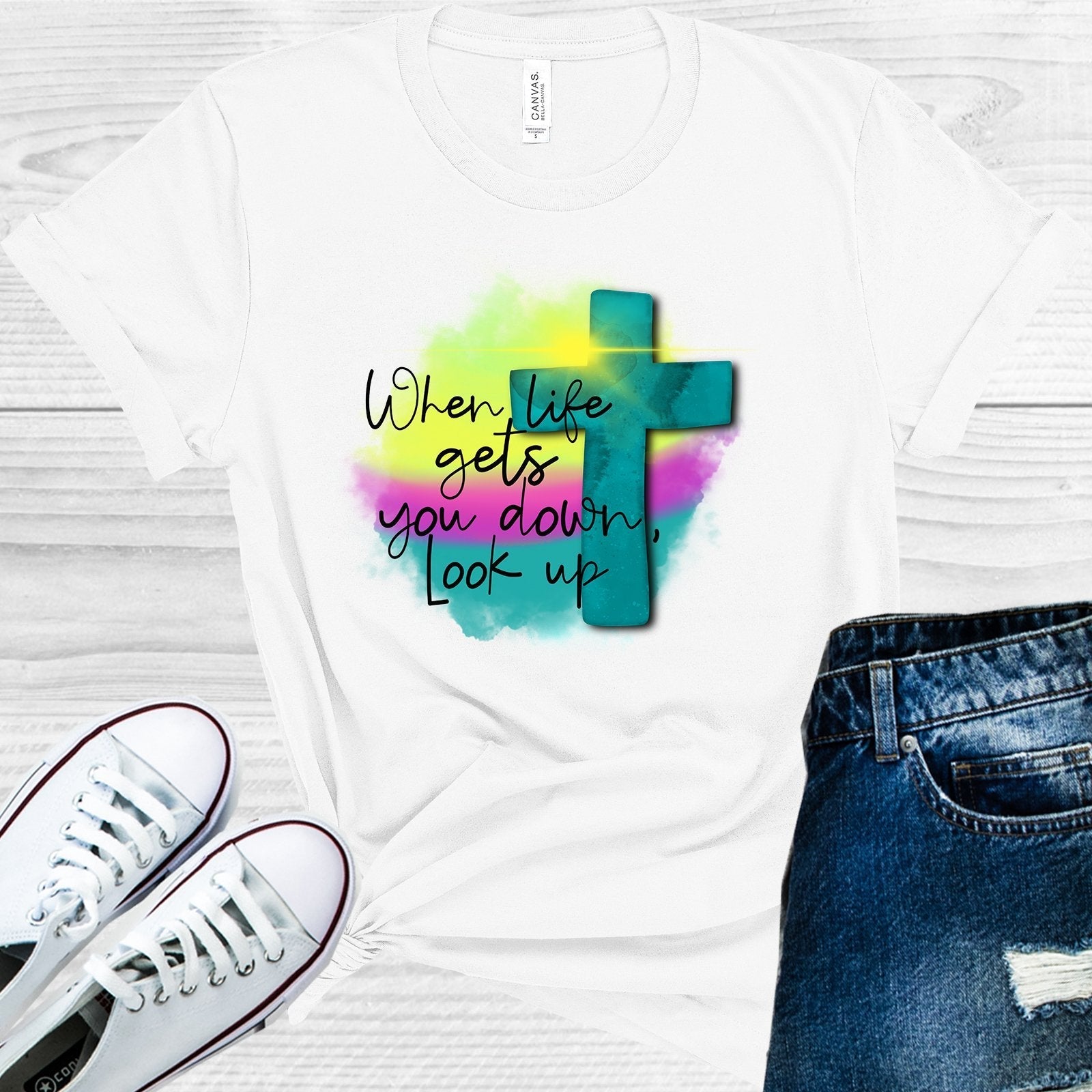 When Life Gets You Down Look Up Graphic Tee