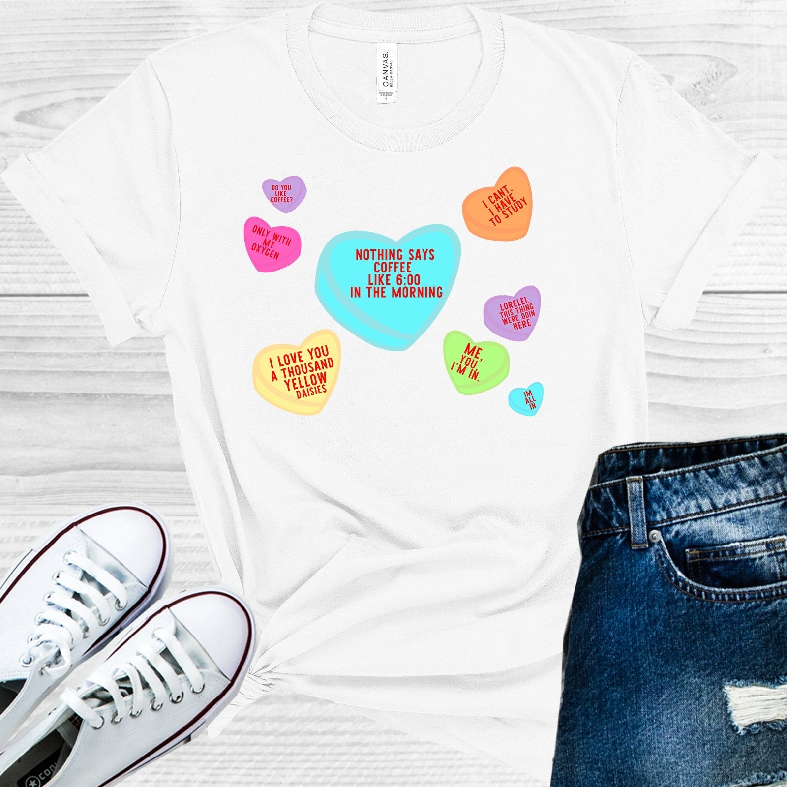 Gilmore Girls Valentine Hearts Graphic Tee