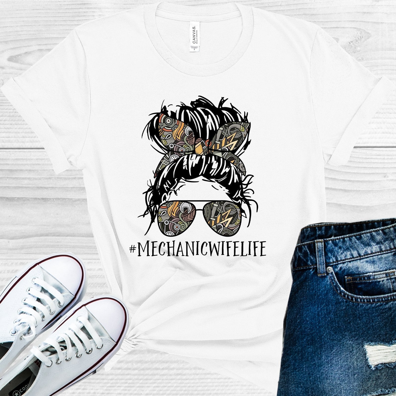 Mechanic Wife Life #mechanicwifelife Graphic Tee